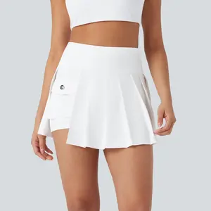 Halara Softlyzero QuickDry High Waisted Split Pleated 2-in-1 Pickleball Cargo Skirt with Pockets