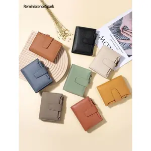 Women's Casual Trendy Short Zipper Wallet – Minimalist Solid Color Portable Design, Versatile Slim Card Holder, Perfect Stylish Purse for Daily Use