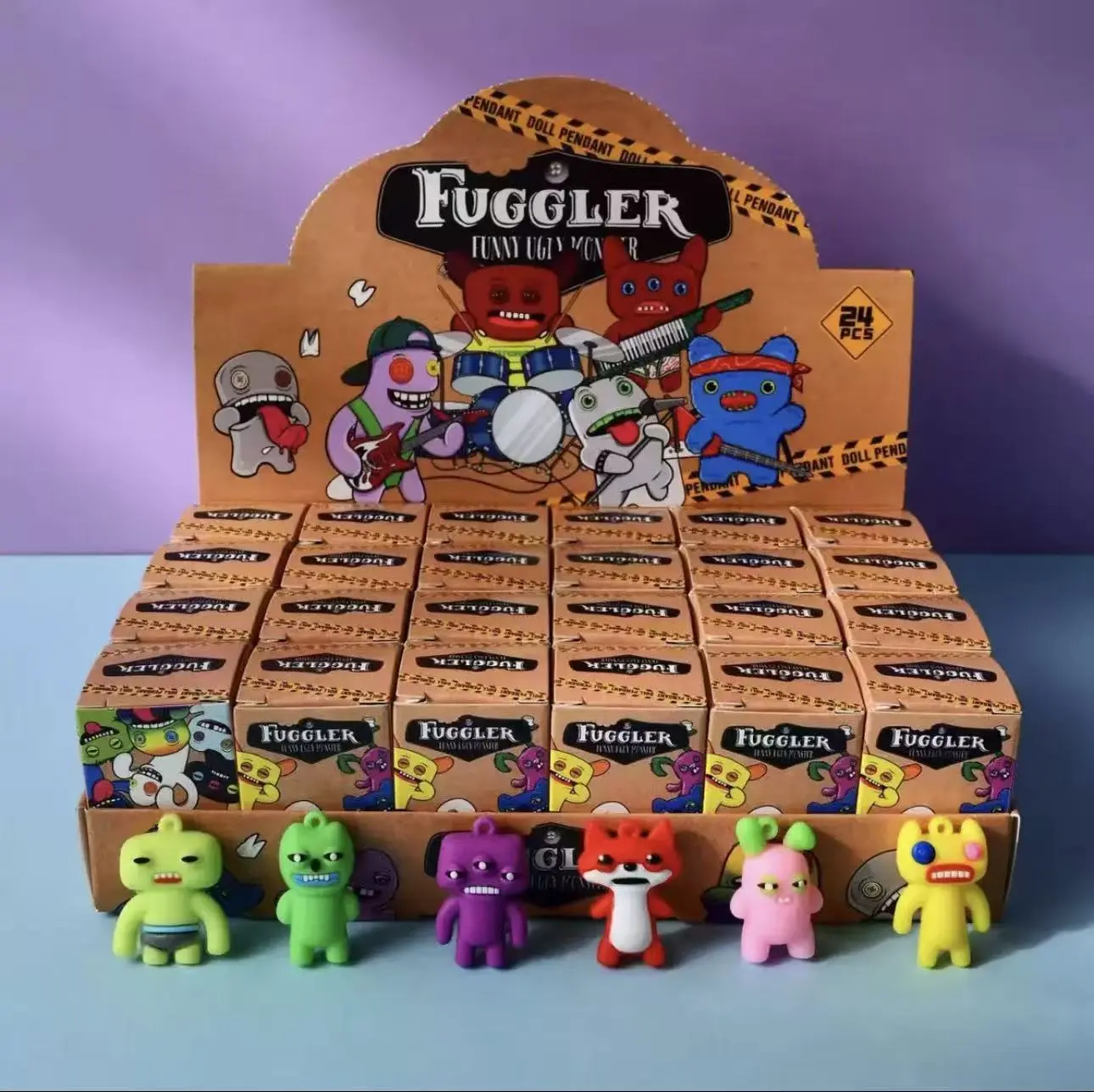 Cute Ugly Monster Blind Box Keychain, Random Style Mini Monster Figure Pendant, Surprise Mystery Box Toy for Kids Party Favor, Backpack Bag Charm Decoration