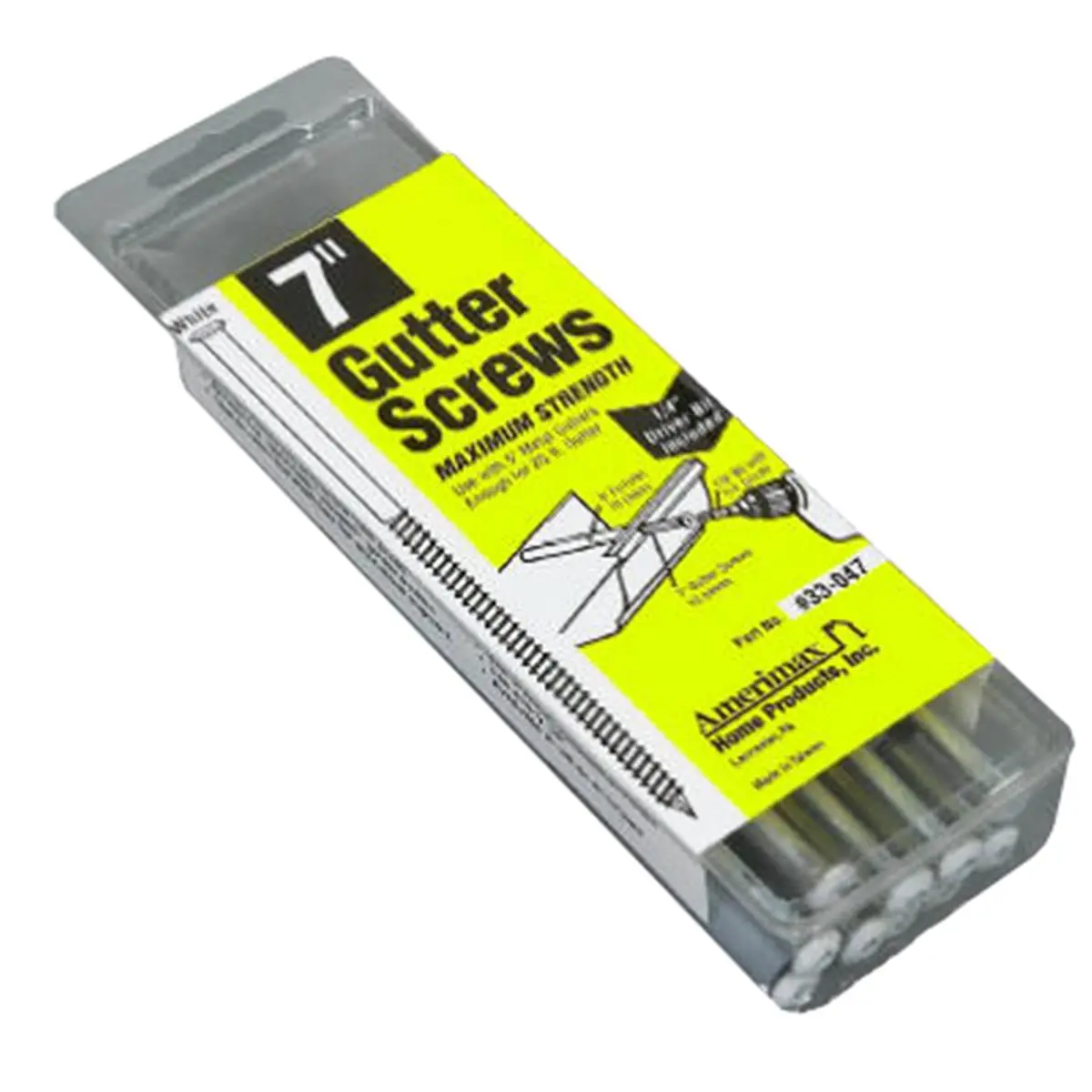 Amerimax Home Products 33047PK 10-Pack White 7-in Gutter Screws with 5-in Ferrule & Bit - for Sailing Water Sports, Home Projects, 5 In. Ferrule With Bit, With Ferrule & Bit