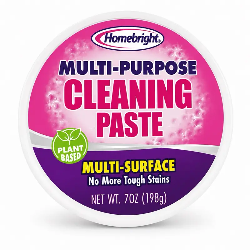 Homebright Multi-Purpose Cleaning Paste 7 oz Plant-Based Mild Abrasive for Kitchen Bathroom & Appliances Easy to Use 198g
