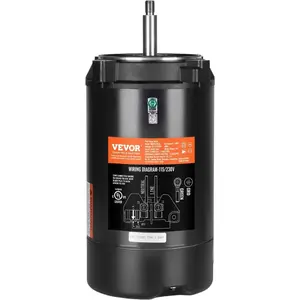 VEVOR 1.0 HP Pool Pump Motor, 3450 RPM High Speed, 115V (9.8 Amps)/ 230V (4.9 Amps), 90F/250V Capacitor, 1.4 SF, CCW Rotation, 56J Round Flange Replacemaxent Motor for Swimming Pools, Spa CentersVEVOR Super Brand Day