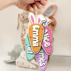 Personalized Carrot Easter Basket Tags, Easter Name tags, Carrot Tag, Spring Decor, Custom Easter Bunny Tag, Hanging ornaments