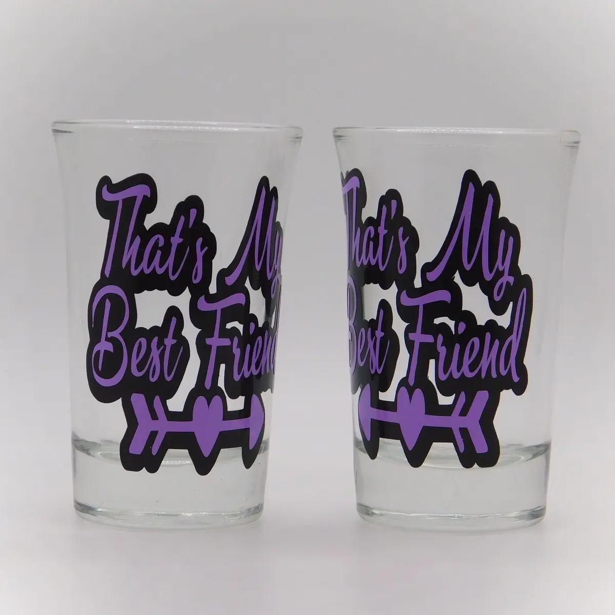 Customizable Best Friend Shot Glasses in Multiple Colors - 1.5 oz Personalised Drinkware