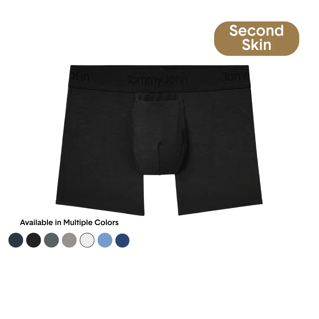 Tommy John Men's Second Skin 6" Trunk & Boxer Briefs | Luxury Soft Modal Fabric, Contour Pouch, Stay-Put Waistband