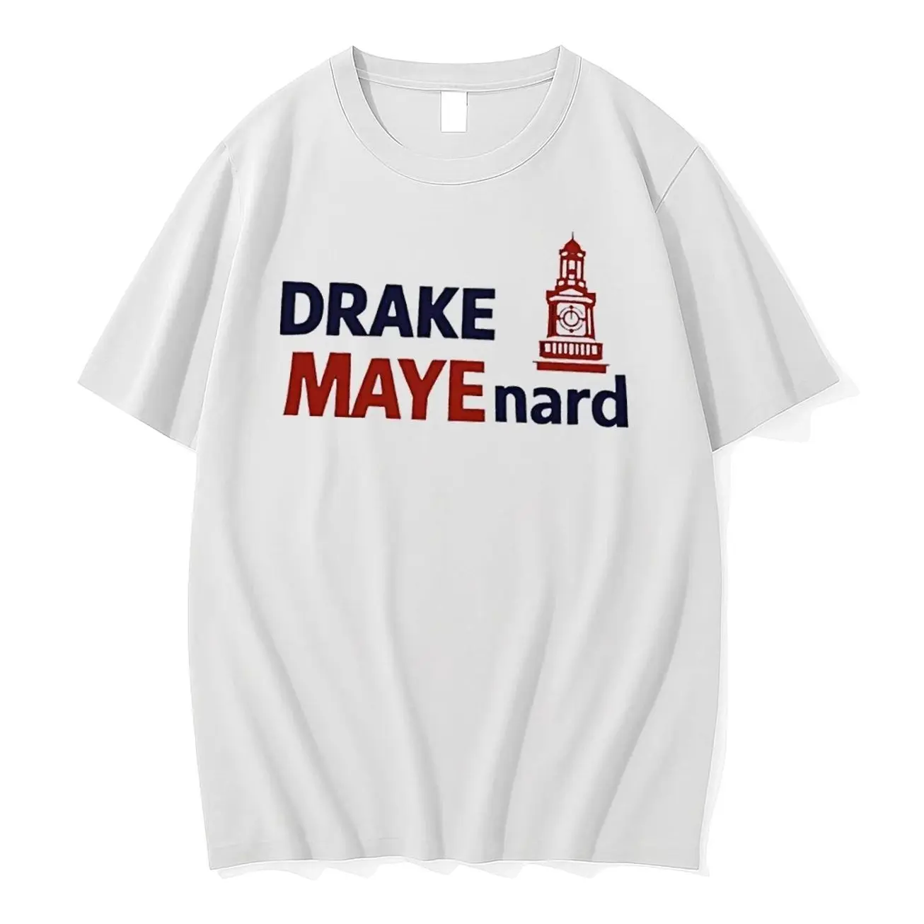 Officials Drake Mayenard Red Bell Clock Tower Line Art Graphic Illustration White Womens T Shirt Sweater Hoodie 2D2