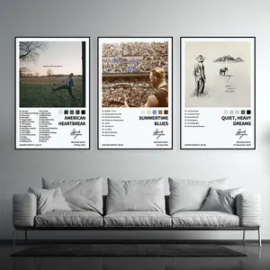 3-Piece Set Music Album Cover Art Decor, Canvas Wall Art, Modern Art Style Modern Art Design Wall Decoration for Bars Clubs Cafes Home Office, No Frame Needed, Artwork