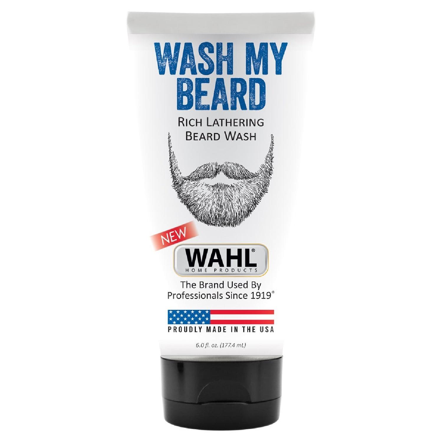Wahl Wash My Beard – 6 fl oz Rich Lathering Beard Wash for Men, Gentle on Sensitive Skin, Deep-Cleans Facial Hair - Model 3024216