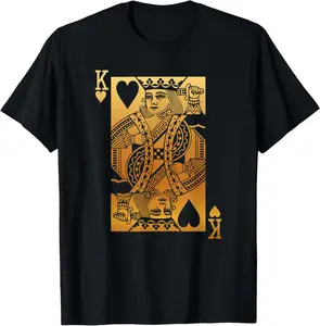 King of Hearts Card T-Shirt Pure Cotton Graphic Tees Menswear Top: Gifts for Men & Women Streetwear Sleeves