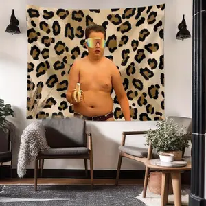 1pc Gibby Cool and Funny Boys' Tapestry Wall Hanging Polyester 90g Printed Wall Carpet Suitable for University Dormitory Bedroom Living Room Home Decoration Aesthetics Art Tapestry Party Background Decoration Ideal Holiday Gift
