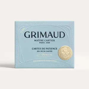 Grimaud N°601 : Cartes de Patience (Coral Red) Playing Cards – Luxury French Solitaire Deck