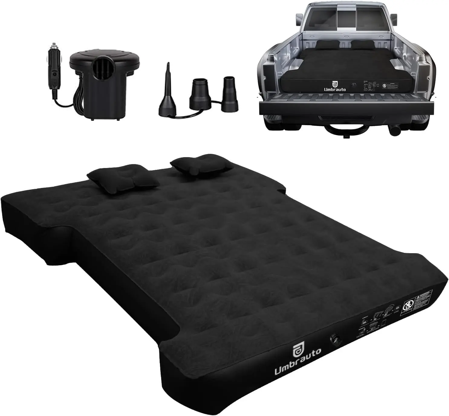 Umbrauto Truck Bed Air Mattress (5.5-5.8 ft) - Inflatable Pickup Camper Bed for Full-Size Short Beds (Pump Included)