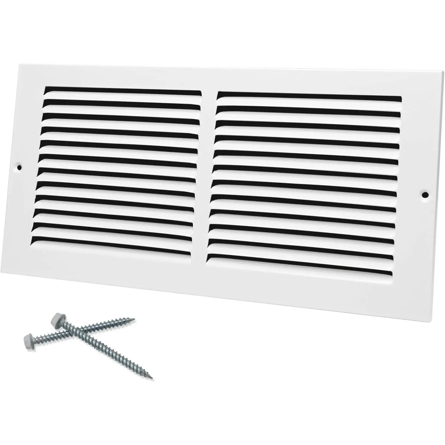 SANYCASA Steel Return Air Grille - 14x6" Duct Opening, 15.75Wx7.75H Outer Dimensions, Rattle-Free 2-Way Vent Register, Easy Installation, HVAC Cover for Office, Bathrooms, Modern Home Living Room Ceilings & Sidewalls, Howeall Ventilation Solution