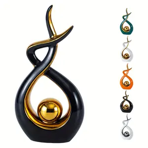 Modern Abstract Art Ceramic Statue - Home Decor Centerpiece for Living Room Dining Room Coffee Table - Great Gift Idea Swing Figurine Ornaments