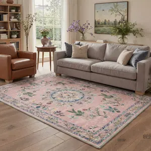 【Deals For You Days】BEIMO Area Rug – Machine Washable, Pet Friendly, Non-Slip Floor Rug, Soft Home Carpet, Ideal Living Room, Bedroom, Kitchen, Hallway Decor ,ARF2629-PETAL