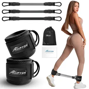 6 pcs Adjustable AnkleBands Resistance Bands for Women & Men ,Workout Equipment for Leg and Hip Training , AnkleStrap with Exercise Bands and TPE Band SpringStatements