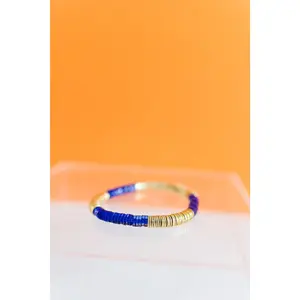 blue acrylic + gold 6mm