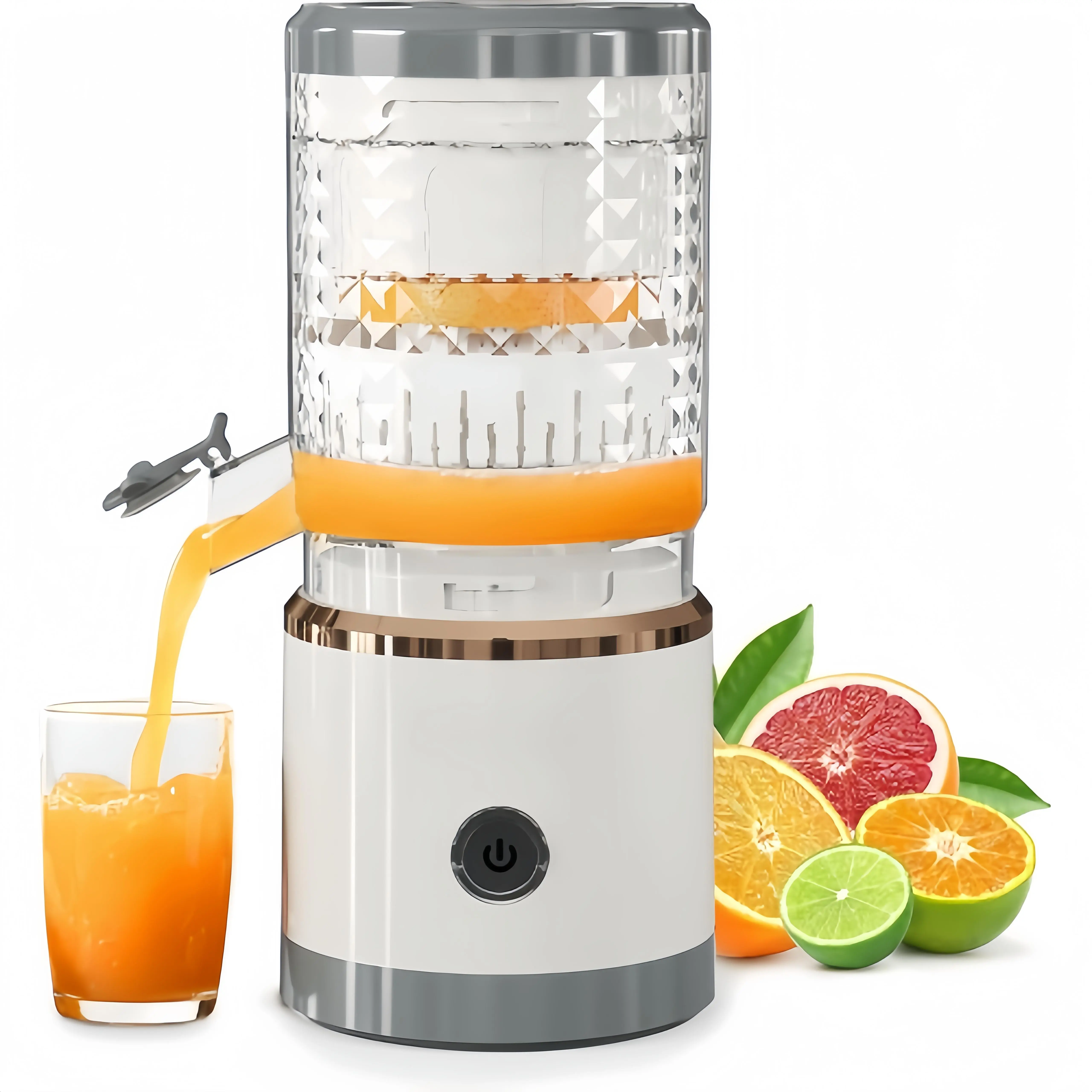 90W Electric Citrus Juice Squeezer, 15000 RPM High Speed Automatic Juicer for Orange, Lemon, Grapefruit & Soft Fruits, Compact Design with Included Cleaning Brush
