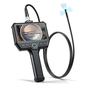 【Father's Day gift】VEVOR Triple Lens Endoscope with Light, 5" HD IPS Screen Industrial Borescope Camera, 8 + 2 LED Lights, 8X Zoom, 5000mAh, IP67 Waterproof Inspection Snake Camera for Automotive, Plumbing (4.9FT Cable