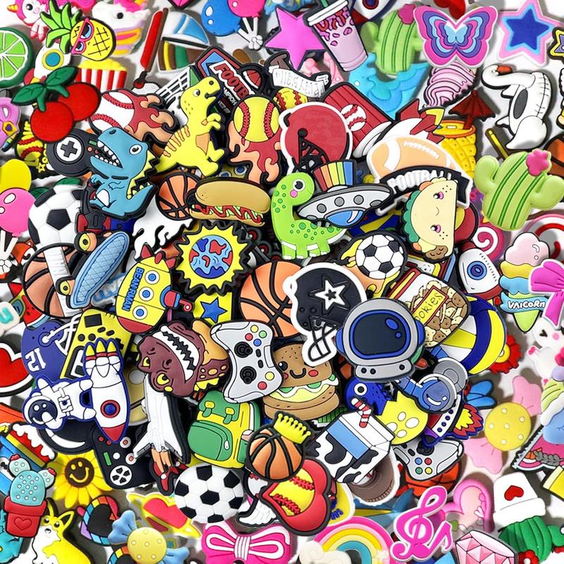 35,50 Pcs Random PVC Shoe Charms,Garden Shoes Cute Shoe Charms Wristband Bracelet Decoration with Different Designs Shape for Girls,Boys and Adult Party Gift Footwear Bedroom Dragon Star Wing Kindle Charms Set