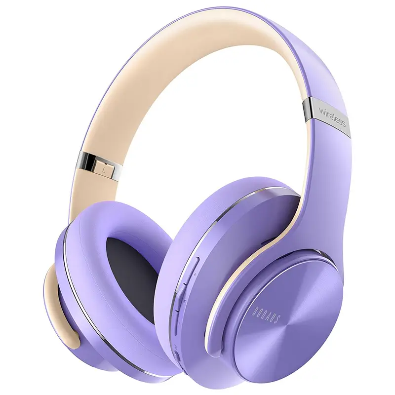 DOQAUS Bluetooth Headphones Over Ear, 90 Hours Playtime Wireless Headphones with 3 EQ Modes, Noise Isolating HiFi Stereo Headphones with Deep Bass, Mi