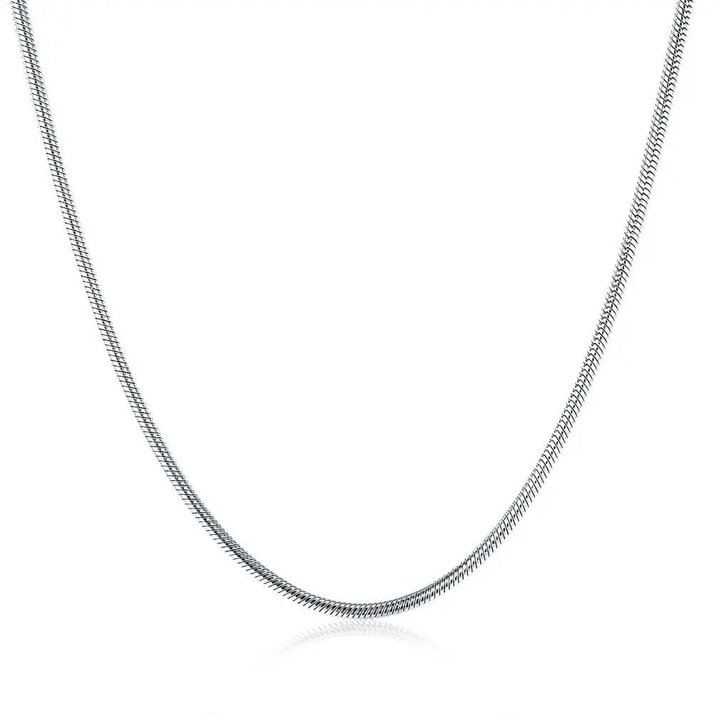 Stainless Steel Necklace Chain Snake 16-24 Inches 2MM Chain Lobster Clasp B205