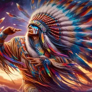 Indian Chief Pattern DIY Diamond Arts Colorful Painting Kit without Frame, DIY 5D Diamond Arts Colorful Painting Kit, Wall Art Decor for Home Living Room Bedroom, Diamond Painting Kits