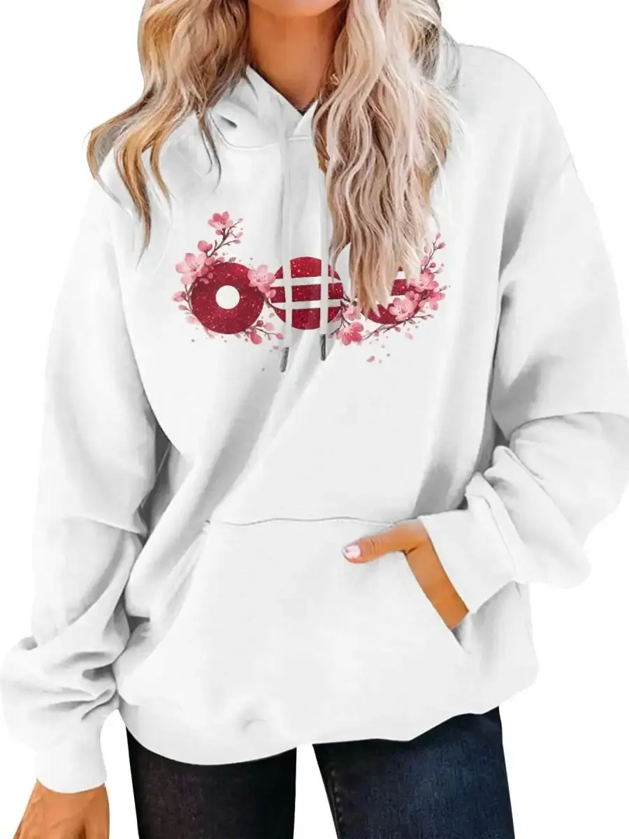 Cherry Blossom BT21 Arirang Graphic Hoodie - Unisex Kpop Concert Merch Casual Streetwear Character Design Sweatshirt