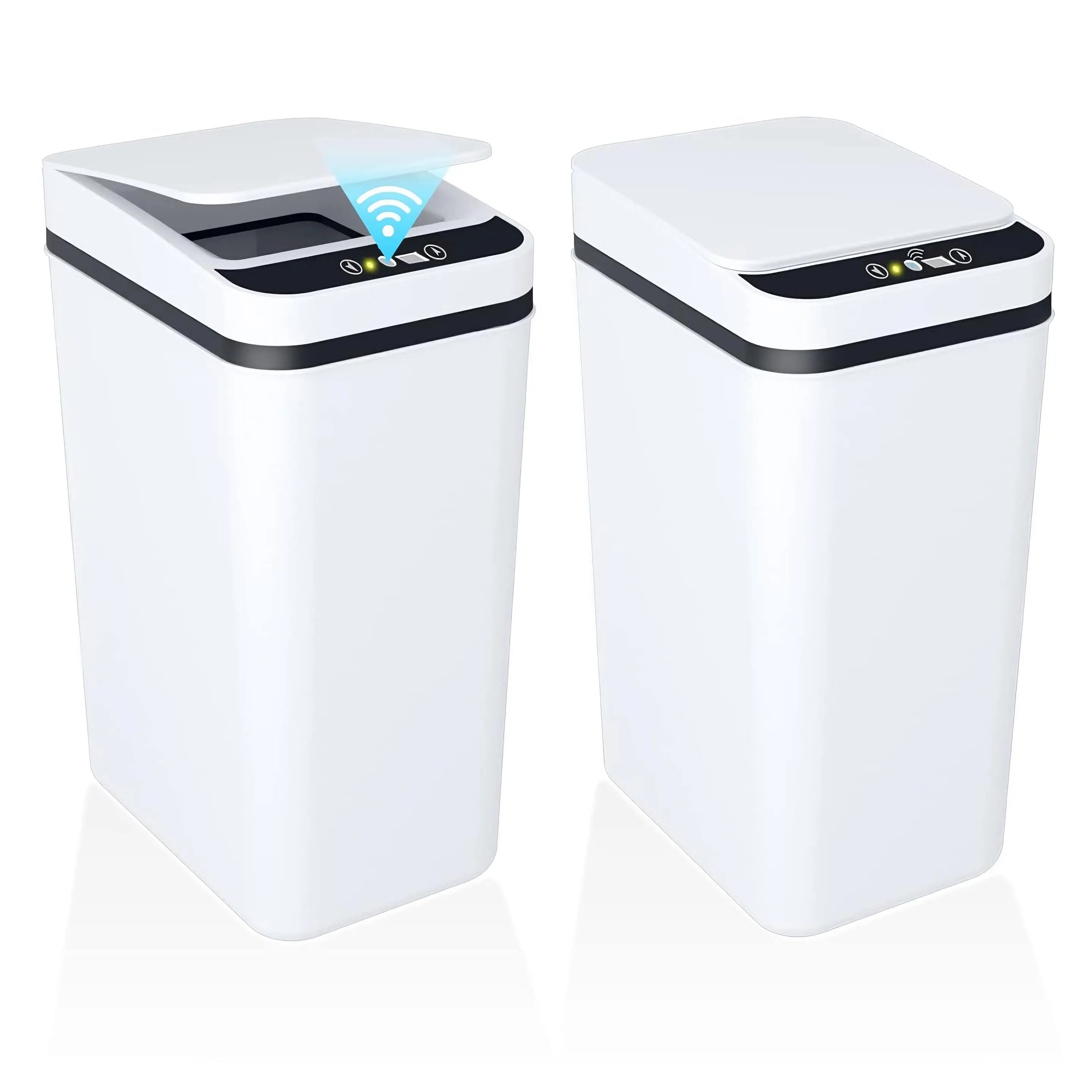 2.4 Gal Touchless Trash Can - Smart Automatic Motion Sensor Bin Powered by 2 AA Batteries (Not Included) for Indoor Recreation Spaces, Living Room Home Goods
