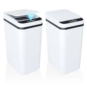 2.4 Gallon Smart Trash Can – Automatic Bin with Motion Sensor powered by 2 AA batteries (not included) for Living Room Bedroom Kitchen and Bathroom automatic motion Hygienic Waste Disposal Restroom Home Goods