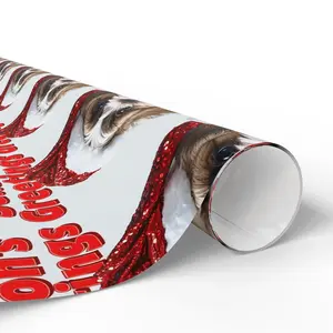 Pet Theme Wrapping Papers, Dog Gift Wrap, Cute Dog Santa Hat Design, Holiday Paper, Pet Lover Gift, Christmas Packaging