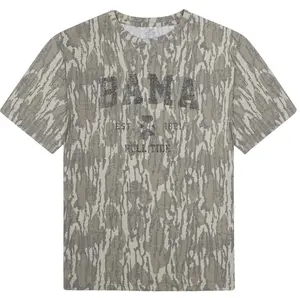 Mossy Oak BAMA Letter Printing Original Bottomland Short Sleeve Camo Shirt,Original Stretchy T-Shirt for Men Women, 3D Camo Style T-Shirt, Fanmade Design