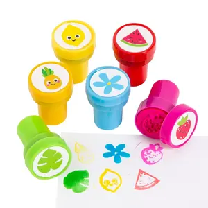 1 1/2" Bright Colors Fun Fruit Plastic Stampers - 24 Pc.