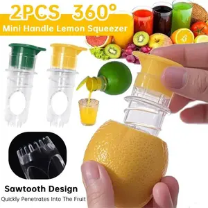 Mini Lemon Squeezer 2025 NEW Manual Fruit Juicer Screw-Top Sawtooth Citrus Orange Juicer with Built in Filter Kitchen Supplies