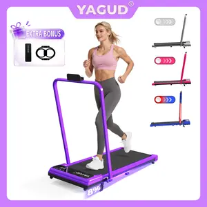 YAGUD Handrail Walking Treadmill – Quiet Home Running Machine with Dual Shock Absorption, 265lbs Weight Capacity Wide Belt & Compact Design for Easy Mobility SpringStatements