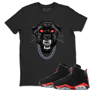 Unisex T-shirt To Match Sneakers Jordan 6 Reverse Infrared - Gangster Black Cat. 100% Cotton for Casual Wear. Comfortable Summer Unisex T-Shirt to match Jordan Sneaker. Streetwear Style. urban outfitters