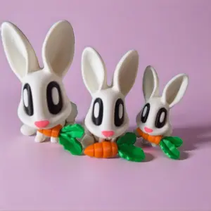 Articulated Bunny Fidget Toy – 3D Printed Rabbit with Magnetic Carrot