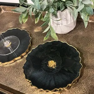 Black & Gold Coasters - Set of 4