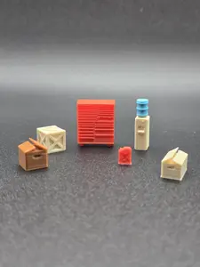 1:64 Diecast Set of 3D printed diorama items (2 cardboard boxes, water cooler, tool chest, crate and jerry can)**The Truck and Figure are NOT included
