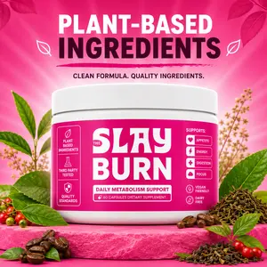 SlayBURN 60 Capsules Dietary Supplement with Green Tea Extract, Yerba Mate, L-Theanine, Vitamin B12 & Chromium