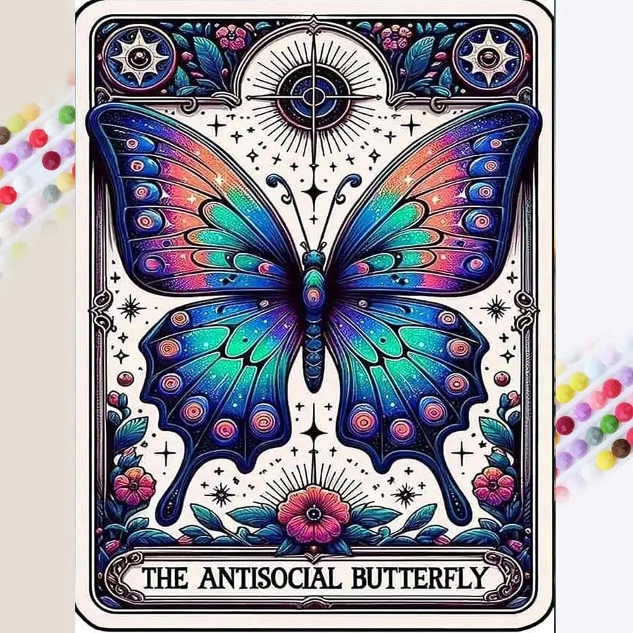 1 set of DIY diamond painting kit, 5D diamond art kit, DIY decoration colorful butterflies, flowers, geometric patterns. Mosaic, diamond art, DIY art home decor. Crafts, Diamond Pattern Design