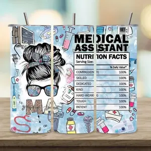 Medical Assistant Nutrition Facts 20oz Tumbler with Compassionate Skilled Dedicated Kind Hardworking Tough Patient Design