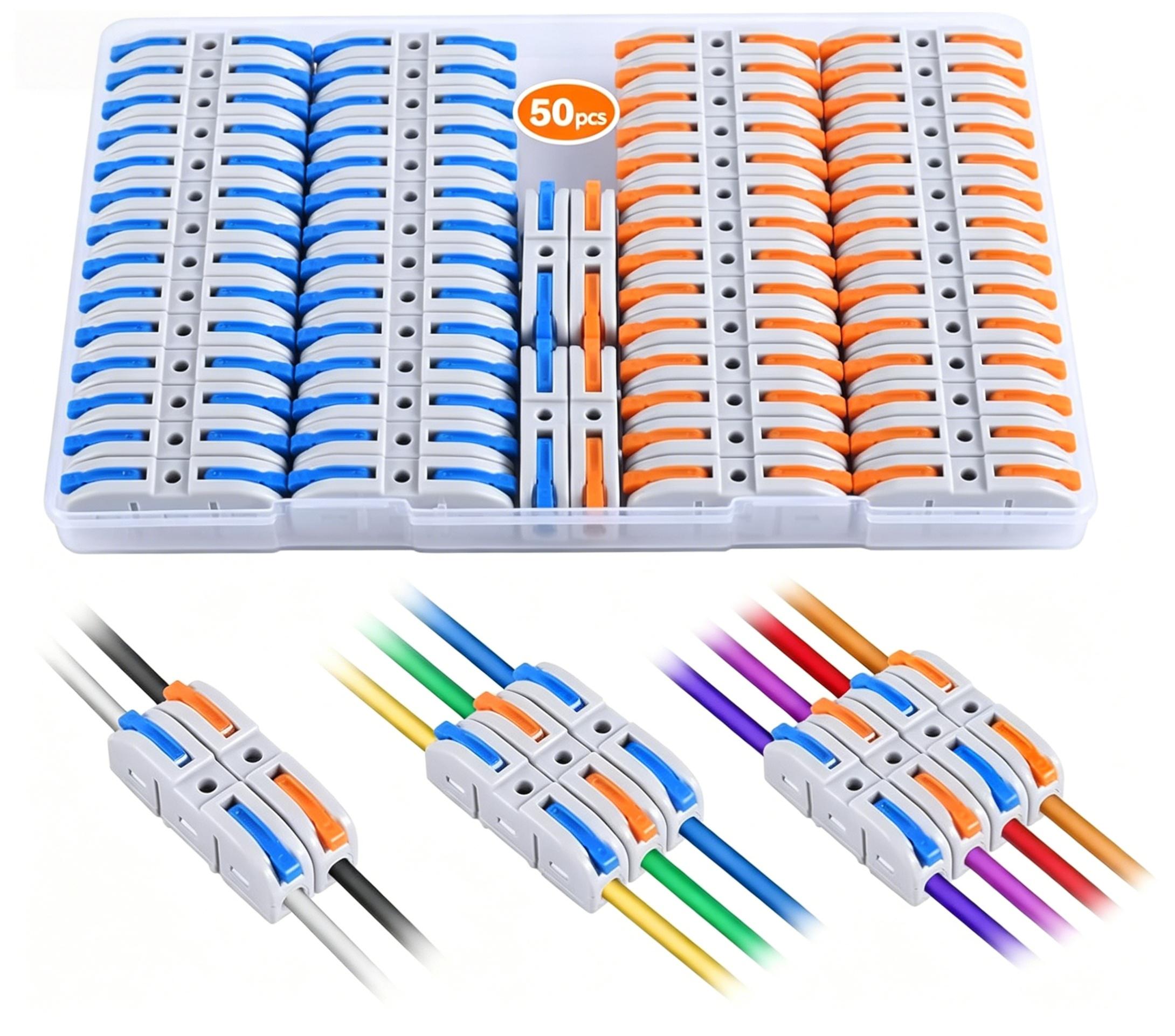 Universal Quick Wire Connector Kit 50-100Pcs Lever Type Electrical Connectors for House Wiring Car Repai Wire Connection Kit for Home Appliance & Auto Use