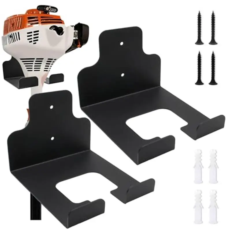 1 Pack Garage Organizer Trimmer Rack, Garden Power Tool Hanger, Garage Organizer Wall Holder Wall Mounted for Grass Trimmer
