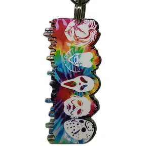 Horror Tie-Dye Drip Acrylic Keychain Bag Charm Clip - Cute and Versatile Accessory for Keys or Bags