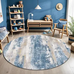 Round Floor Mat, Handmade Soft Non-slip Floor Carpet, Decorative Area Rug for Home Living Room Bedroom Study Room, Home Decor