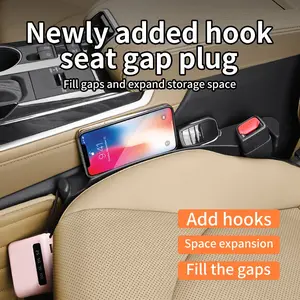 Car Seat Gap Filler with Hooks, Multi-Functional Leak Proof Storage, Dual Purpose Car Interior Organizer, Keep Your Car Clean and Organized