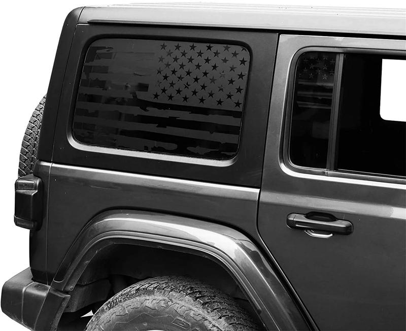 For 2018+ Jeep Wrangler JLU 4 Door Rear Window Decals Vinyl American Flag Stickers Vinyl Car Accessories Vehicle Exterior Decoration