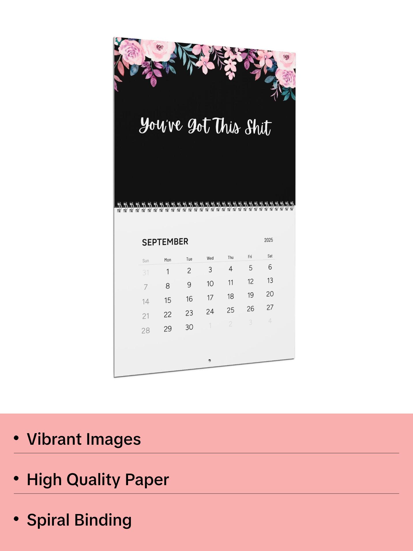 Fuck it 2025 Wall Calendar