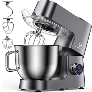 SAYGOGO 7.4 QT Tilt-Head Stand Mixer 800W 12-Speed Electric Food Mixer with LCD Display, Dough Hook, Whisk, Beater & Splash Guard for Baking